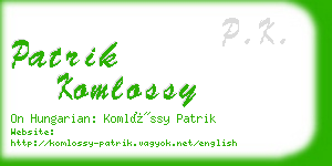 patrik komlossy business card